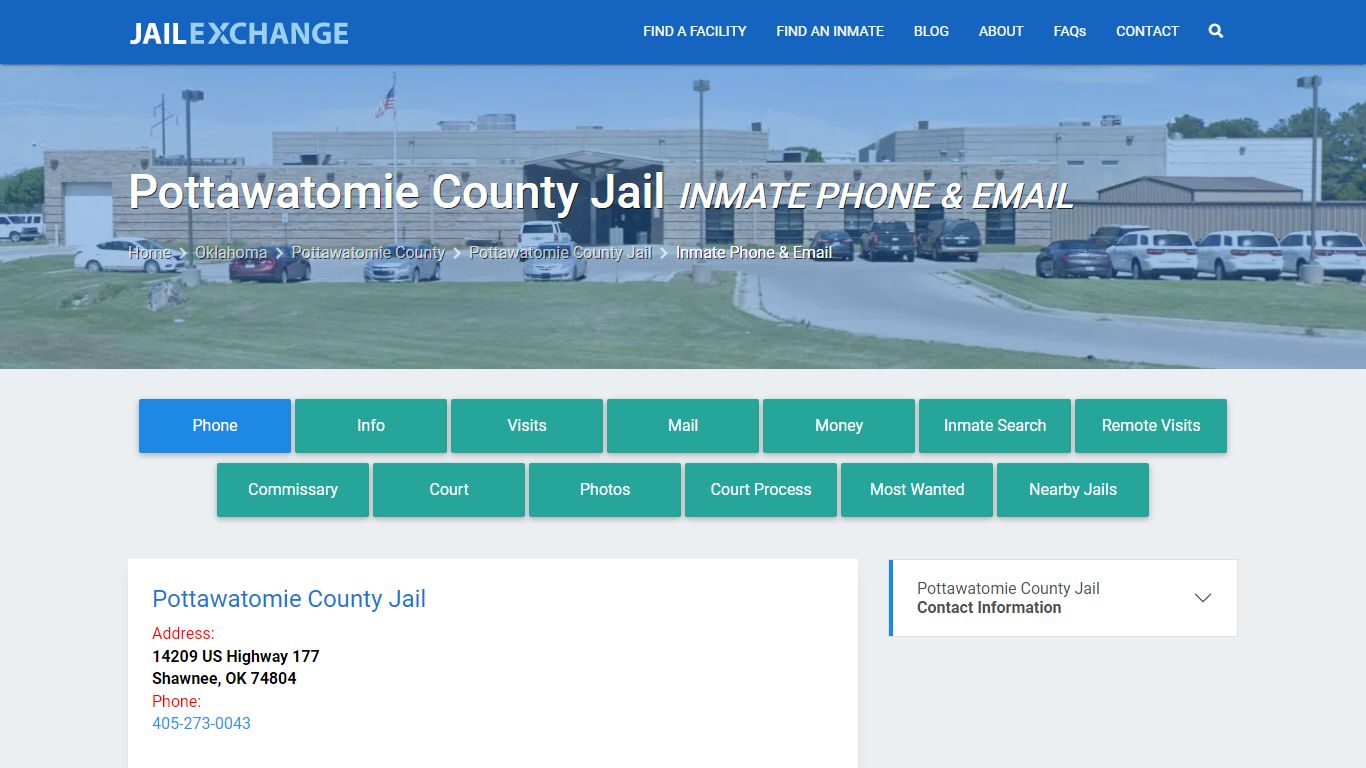 Inmate Phone - Pottawatomie County Jail, OK - Jail Exchange